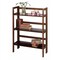 3-Shelf Stackable Folding Bookcase in Distressed Walnut Finish